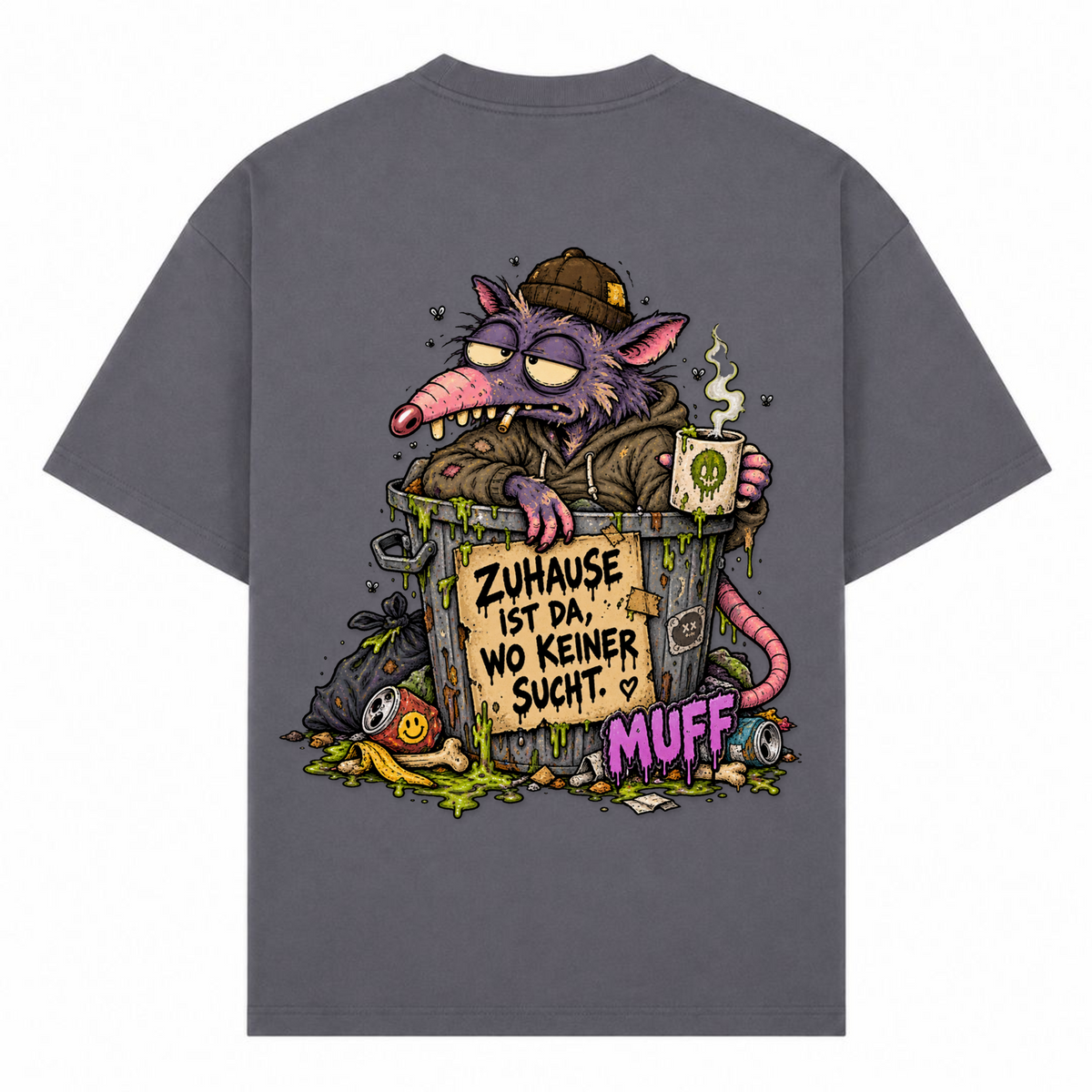 Muff - dark grey  - Rueckseite