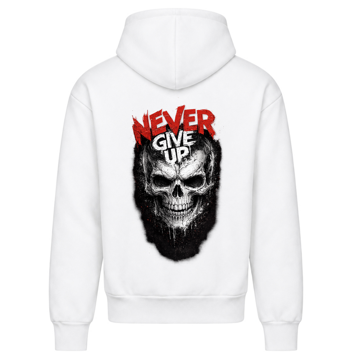 Never give up - Arctic White - Rueckseite