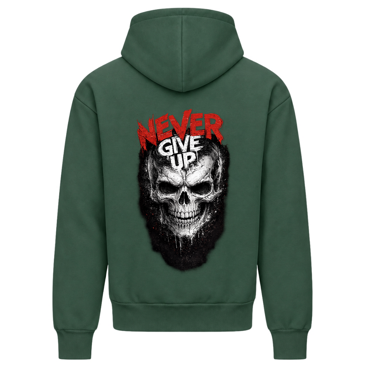 Never give up - Bottle Green - Rueckseite