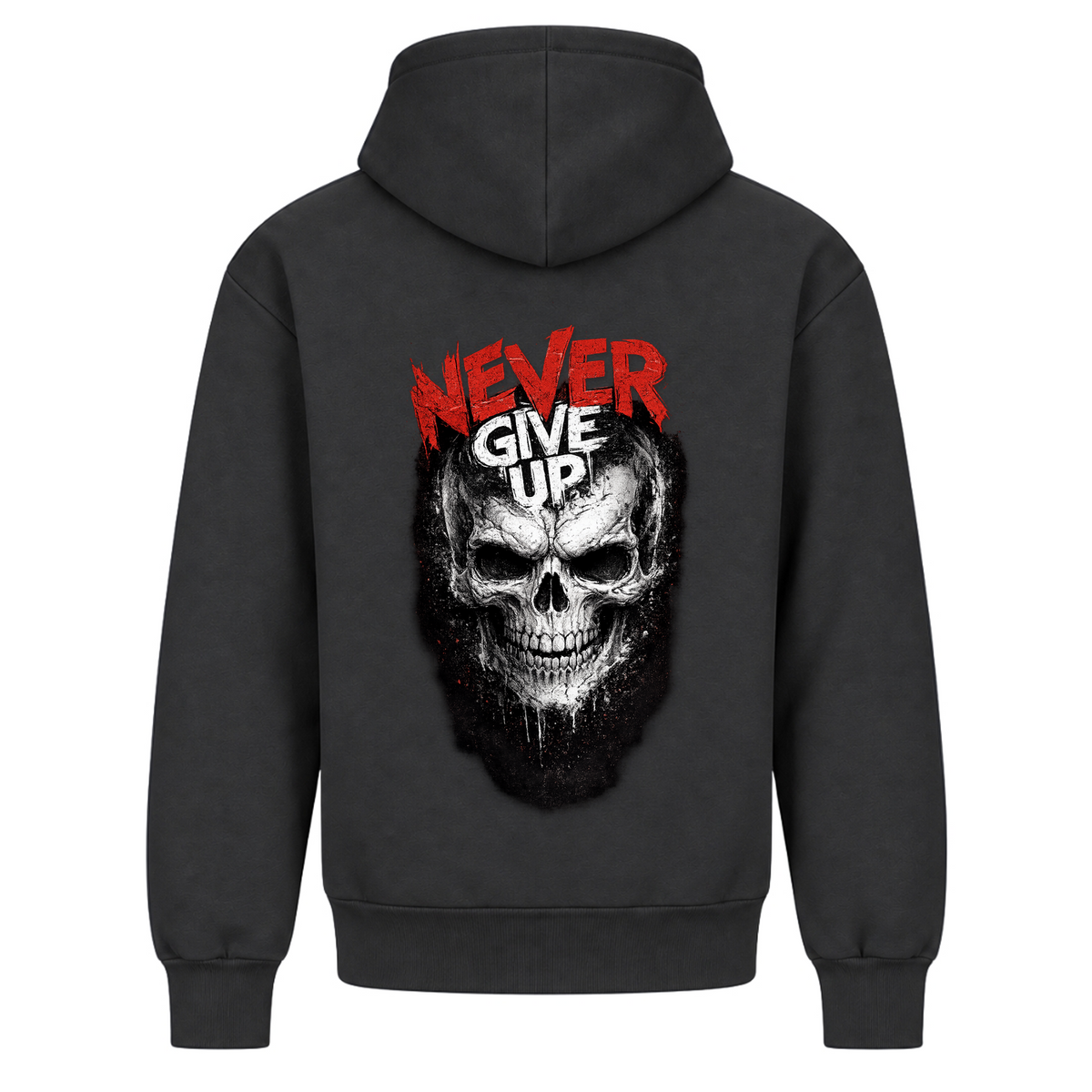 Never give up - Solid Charcoal - Rueckseite